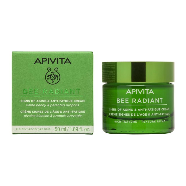 Apivita Bee Radiant Κρέμα Για Σημάδια Γήρανσης & Ξεκούραστη Όψη Πλούσιας Υφής 50 Ml