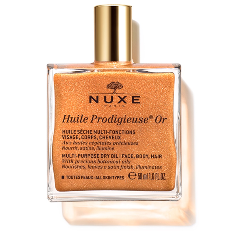 Nuxe Huile Prodigieuse Or Shimmering Multi Purpose Dry Oil Face Body Hair 50 Ml