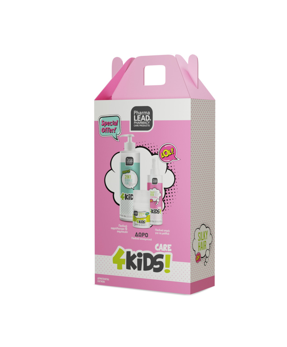 Pharmalead Promo Box 4kids Girl 2 In 1 Αφρόλουτρο Σαμπουάν Bubble Fun 500ml & Silky Hair Conditioner 150ml & Hurry Up Roll-on 50ml 3τμχ