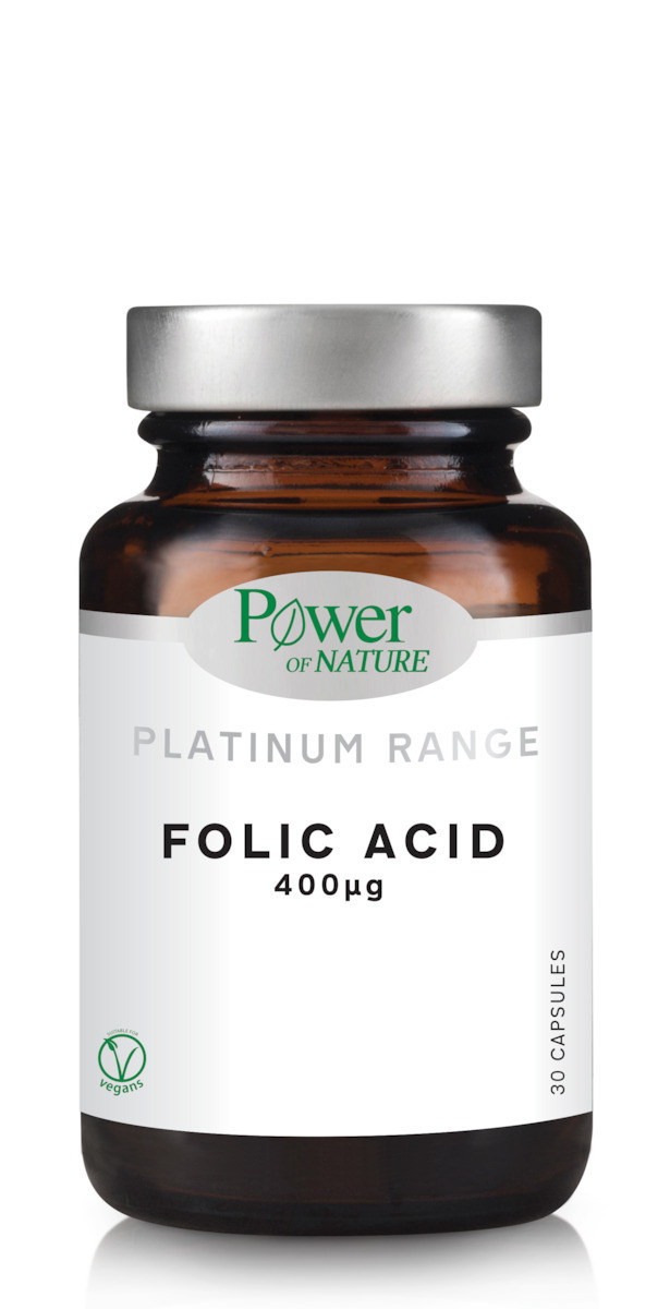 Power Of Nature Platinum Range Folic Acid 400 Μg 30 Φυτικές Κάψουλες