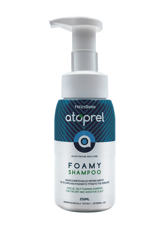 Frezyderm Atoprel Foamy Shampoo Αφρώδες Σαμπουάν Για Το Ξηρό & Ευαίσθητο Τριχωτό 250 Ml