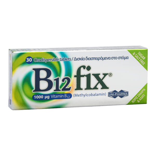 Unipharma B12 Fix 1000 Μg 30 Orodispersible Tabs
