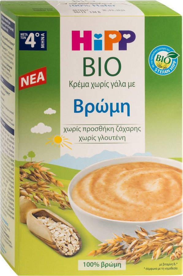 Hipp Κρέμα Χωρίς Γάλα Με Βρώμη 5m+ 200gr