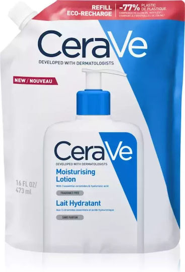 Cerave Moisturising Lotion Refill Ανταλλακτικό Ενυδατικό Γαλάκτωμα Προσώπου & Σώματος 437ml