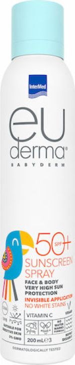 Intermed Euderma Babyderm Sunscreen Spray Very High Sun Protection For Face & Body Spf50 200ml