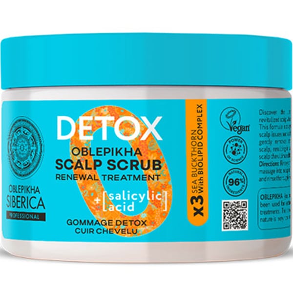 Natura Siberica Oblepikha Detox Scrub Θεραπείας Τριχωτού Κεφαλής Με 3x Ιπποφαές & Σαλικυλικό Οξύ 300 Ml