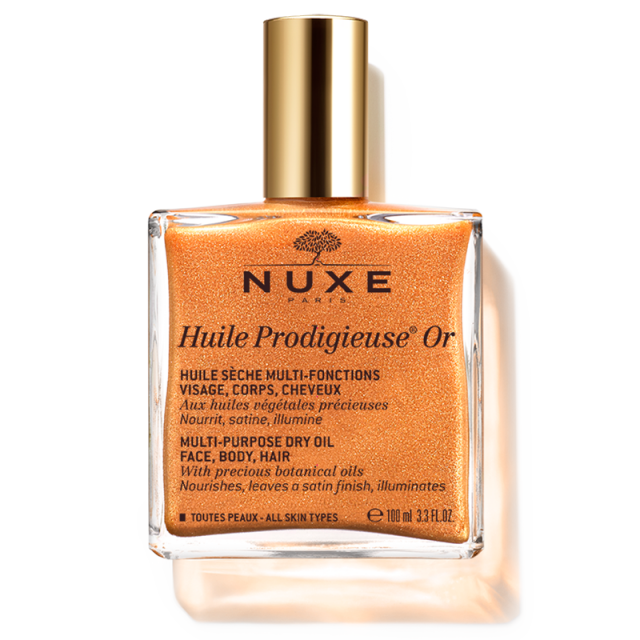 Nuxe Huile Prodigieuse Or Shimmering Multi Purpose Dry Oil Face Body Hair 100 Ml