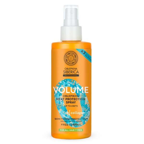 Natura Siberica Oblepikha Volume Heat Protection Spray Με 3x Ιπποφαές & Κολλαγόνο 200 Ml