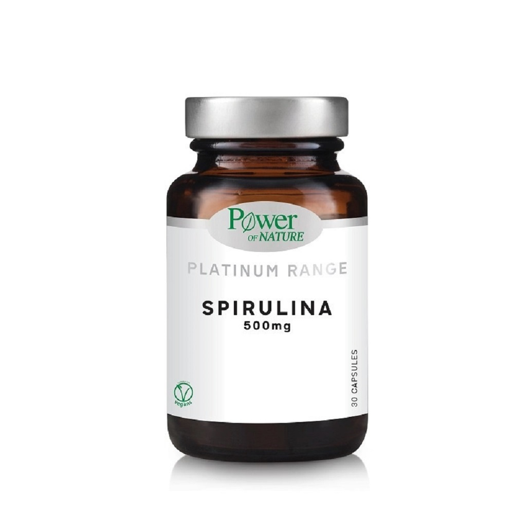Power Of Nature Platinum Range Spirulina 500 Mg 30 Φυτικές Κάψουλες