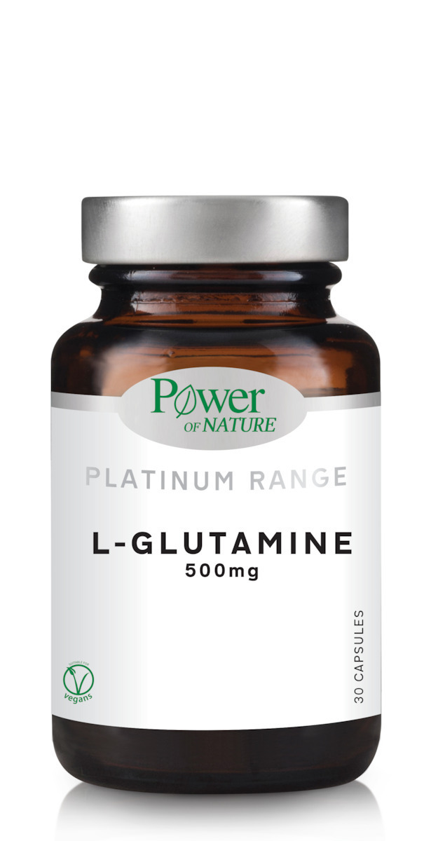Power Of Nature Platinum Range L-glutamine 500 Mg 30 Φυτικές Κάψουλες