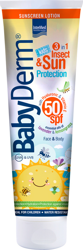 Intermed Βabyderm Kids 3 In 1 Insect & Sun Protection Spf50 300ml
