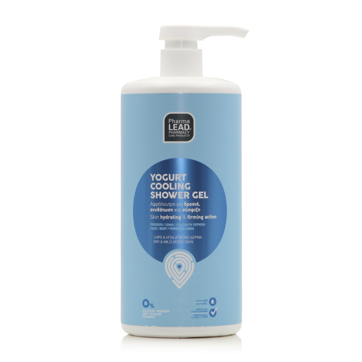 Pharmalead Yogurt Cooling Shower Gel Απαλό Αφρόλουτρο Για Πρόσωπο & Σώμα 1lt Με Αντλία
