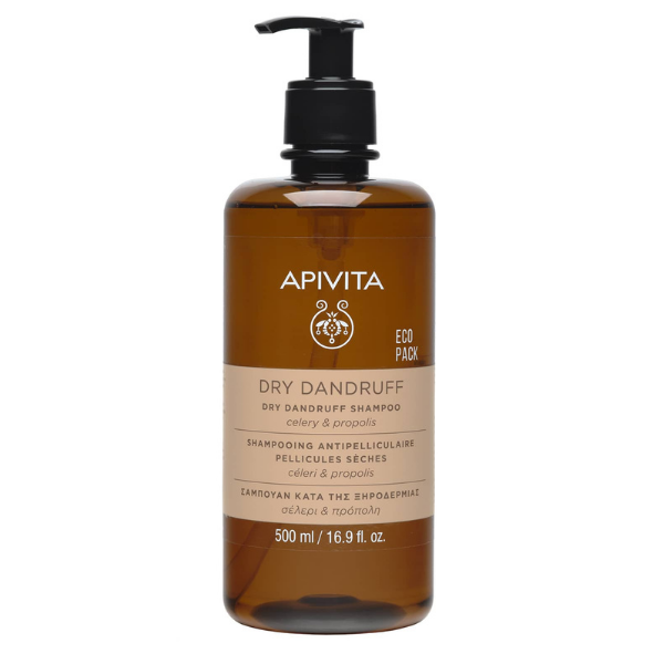 Apivita Dry Dandruff Shampoo Celery & Propolis Eco Pack Σαμπουάν Κατά Της Ξηροδερμίας 500 Ml