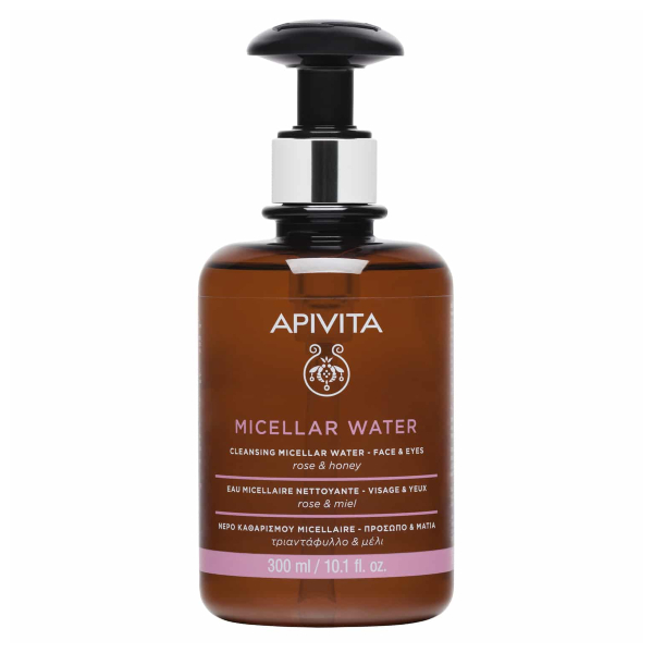 Apivita Cleansing Micellar Water Face-eyes Rose & Honey Νερό Καθαρισμού Micellar 300 Ml
