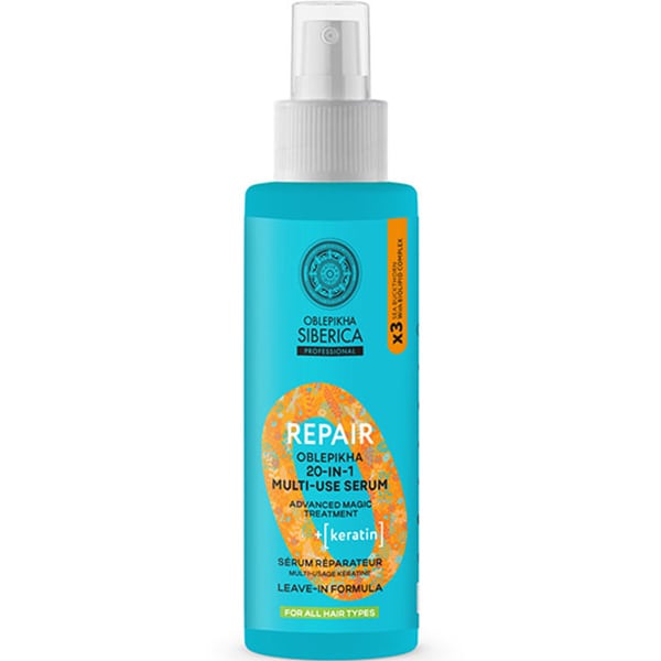 Natura Siberica Oblepikha 20-in-1 Multi-use Serum Αναδόμησης Με 3x Ιπποφαές & Κερατίνη 200 Ml