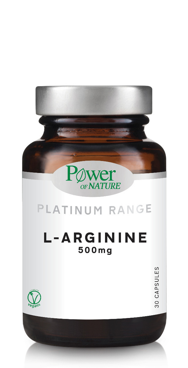 Power Of Nature Platinum Range L-arginine 500 Mg 30 Φυτικές Κάψουλες
