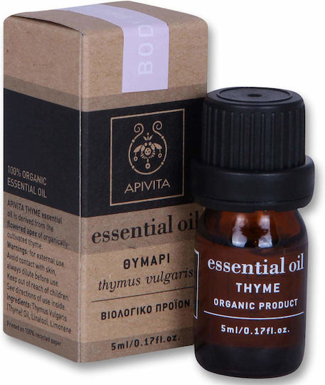 Apivita Essential Oil Βιολογικό Αιθέριο Έλαιο Θυμάρι 5 Ml