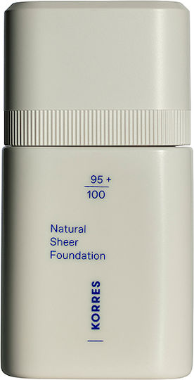 Korres Natural Sheer Foundation Διάφανης Κάλυψης Foundation Που Λειαίνει Τις Ατέλειες 01 Light 30ml
