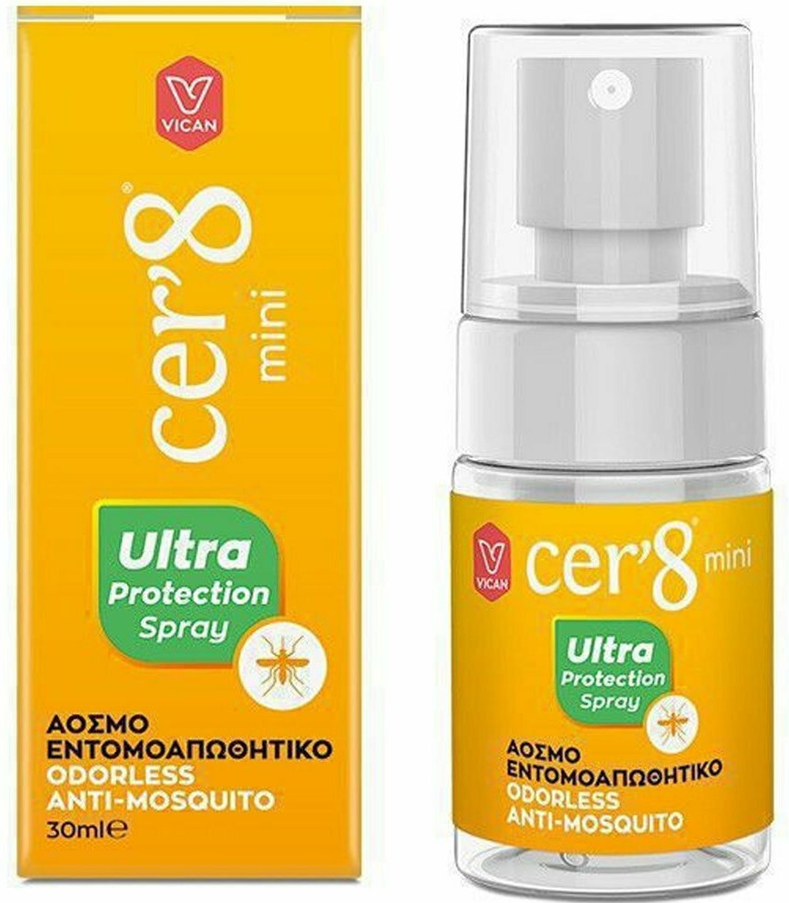 Cer 8 Ultra Protection Spray Mini Άοσμο Εντομοαπωθητικό 30 Ml