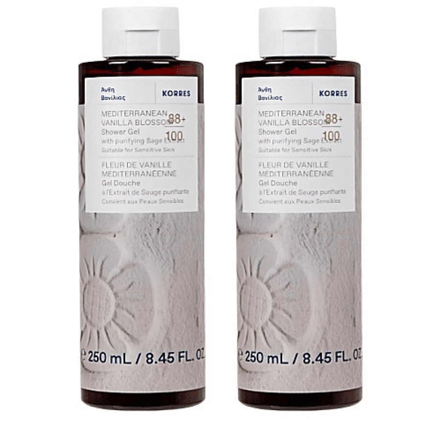 Korres Vanilla Blossom Body Cleanser Gel 2x250ml – Αφρόλουτρο Βανίλια 1+1 Δώρο