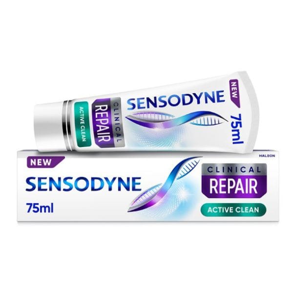 Sensodyne Clinical Repair Active Clean Οδοντόκρεμα Για Αναδόμηση Των Ευαίσθητων Δοντιών 75 Ml