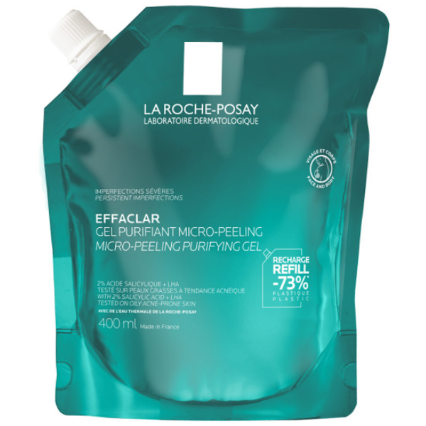 La Roche Posay Effaclar Micro-peeling Purifying Gel Αφρώδες Τζελ Καθαρισμού & Απολέπισης Refill 400 Ml