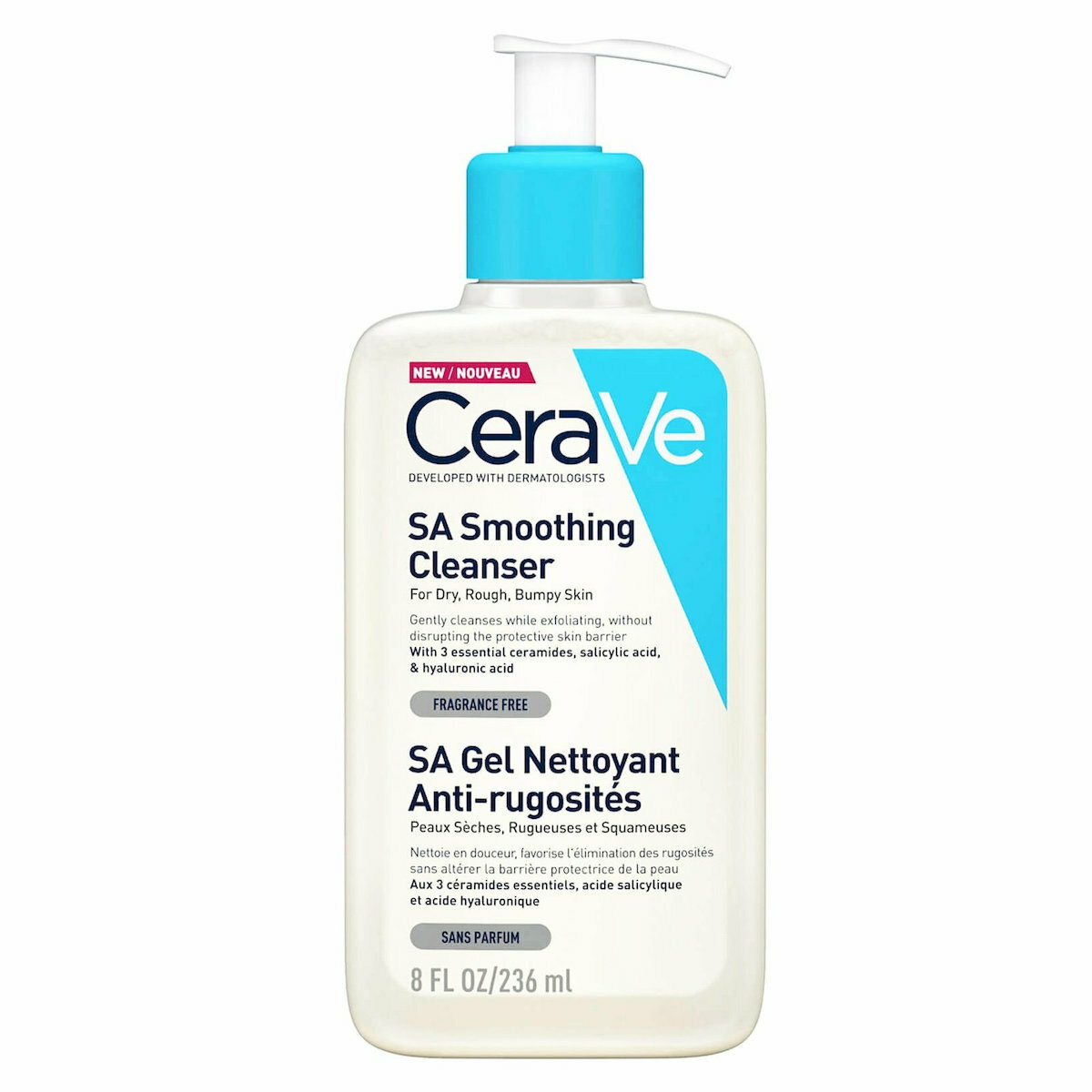 Cerave Sa Smoothing Cleanser Τζελ Καθαρισμού & Απολέπισης Της Ξηρής Επιδερμίδας 236 Ml