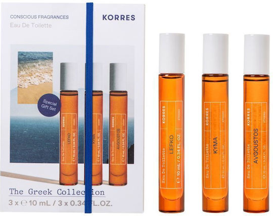 Korres Eau De Toilette The Greek Collection Lefko + Κύμα + Avgoustos (3 X 10 Ml)