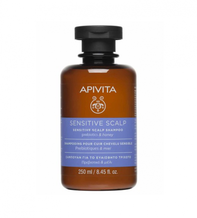 Apivita Sensitive Scalp Shampoo Σαμπουάν Για Το Ευαίσθητο Τριχωτό Με Πρεβιοτικά & Μέλι 250ml