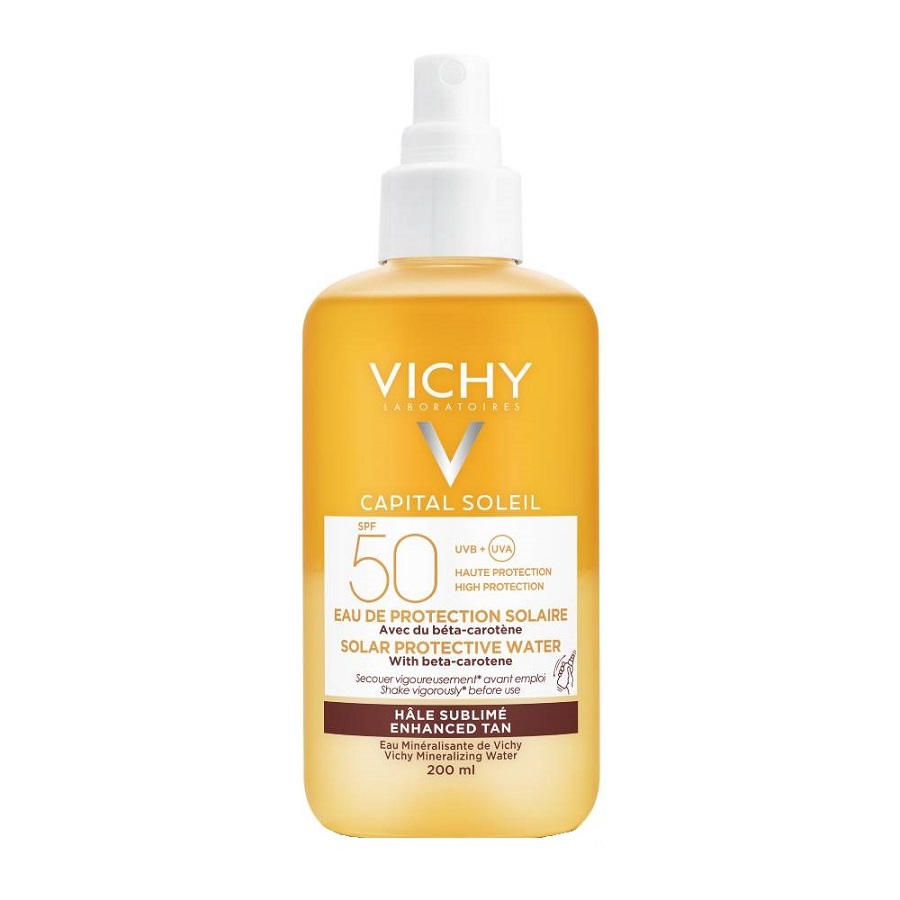 Vichy Capital Soleil Solar Protective Water Enhanced Tan Αντηλιακό Νερό Σώματος Spf50 200 Ml