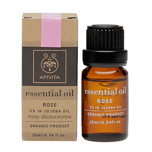 Apivita Essential Oil Βιολογικό Αιθέριο Έλαιο Τριαντάφυλλο 5% Σε Jojoba 10 Ml