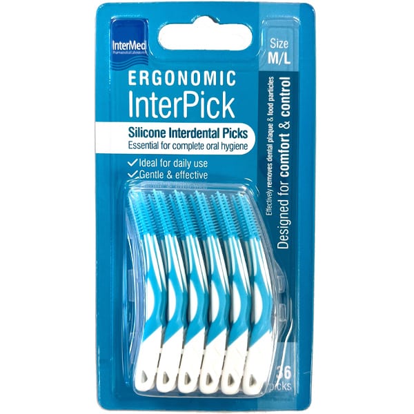 Intermed Ergonomic Interpick Σιλικονούχα Μεσοδόντια Βουρτσάκια M/l, 36τεμ