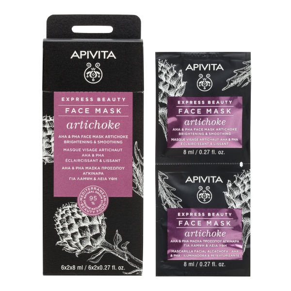 Apivita Express Beauty Face Mask Artichoke Aha & Pha Μάσκα Προσώπου Με Αγκινάρα 8 Ml