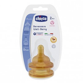 Chicco Θηλή Καουτσούκ Well Being Ρυθμιζόμενη Ροή 2m+ 2 τεμάχια