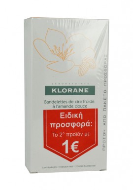 Klorane Promo Cold Wax Small Strips Sweet Almond 2 x 6τμχ.