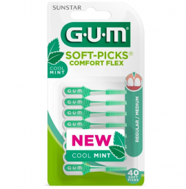 Gum Soft Picks Comfort Flex Cool Mint Medium 40 τμχ