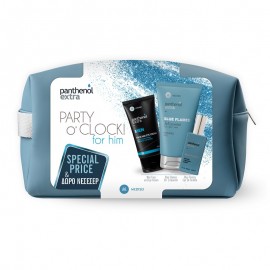 Panthenol Extra Party OClock For Him Blue Flames 3 in 1 Cleanser Αφρόλουτρο-Σαμπουάν 200 ml + Blue Flames Eau De Toilette Ανδρικό Άρωμα 50 ml + Men Face & Eye Cream Ανδρική Κρέμα Προσώπου-Ματιών 75 ml + Δώρο Νεσεσέρ