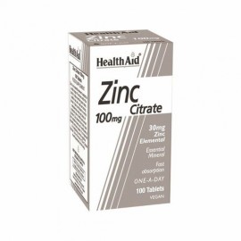 Health Aid Zinc Citrate 100 mg Vegan 100 tabs