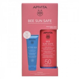 Apivita Bee Sun Safe Ενυδατικό Spray Ελαφριάς Υφής για Πρόσωπο & Σώμα SPF50 200 ml & After Sun Κρέμα-Gel για Πρόσωπο & Σώμα 100 ml