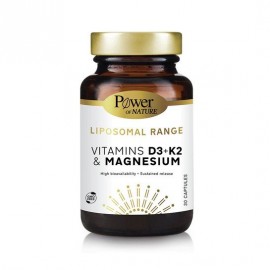 Power of Nature Liposomal Range Vitamins D3 + K2 & Magnesium 30 caps