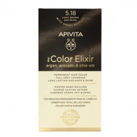 Apivita My Color Elixir Μόνιμη Βαφή Μαλλιών No 5.18 Καστανό Ανοιχτό Σαντρέ Περλέ