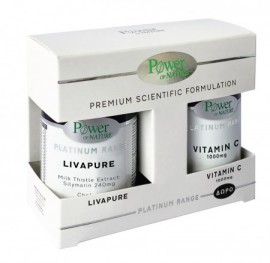 Power of Nature Platinum Range LivaPure Διατροφικό Συμπλήρωμα για την Υγεία του Ήπατος 30 δισκία + Δώρο Vitamin C 1000 mg 20 δισκία