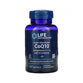 Life Extension Super Absorbable CoQ10 50 mg with D-Limon 60 softgels