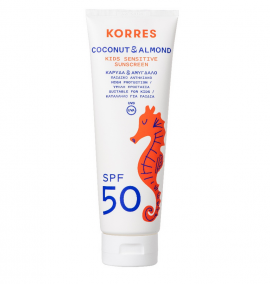 Korres Coconut & Almond Kids Sensitive Sunscreen SPF50 Παιδικό Αντηλιακό Καρύδα & Αμύγδαλο με Υψηλή Προστασία 250ml