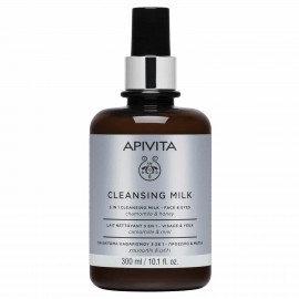 Apivita Cleansink Milk 3 in 1 Face - Eyes chamomile & honey 300 ml