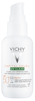 Vichy Capital Soleil UV-Clear Water Fluid Spf 50+ Κατά των Ατελειών 40ml