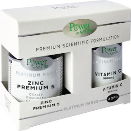 Power Of Nature Platinum Range Zinc Premium 5 Ψευδάργυρος σε 5 Μορφές 30 κάψουλες + Δώρο Vitamin C 1000 mg 20 δισκία