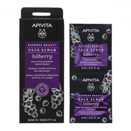 Apivita Express Beauty Face scrub Bilberry Brightening 2 x 8 ml