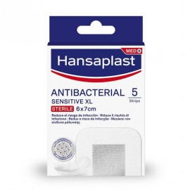 Hansaplast Sensitive Antibacterial XL MED+ 7 x 6 cm 5 τμχ