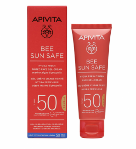 Apivita Bee Sun Safe Hydra Fresh Tinted Face Gel-Cream Marine Algae & Propolis SPF50 50ml